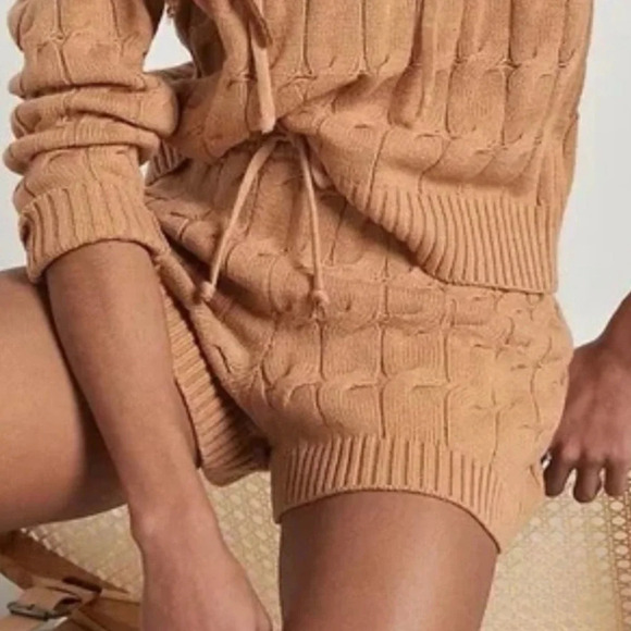 Anthropologie Saturday Sunday Ellyn Cable-Knit Shorts in Honey - Picture 1 of 8